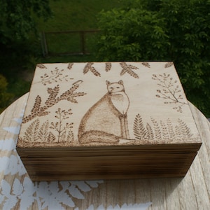 wooden tea box, rustic tea chest, forest box, whimsical box, jewelry box, rustic tea chest, tea organizer