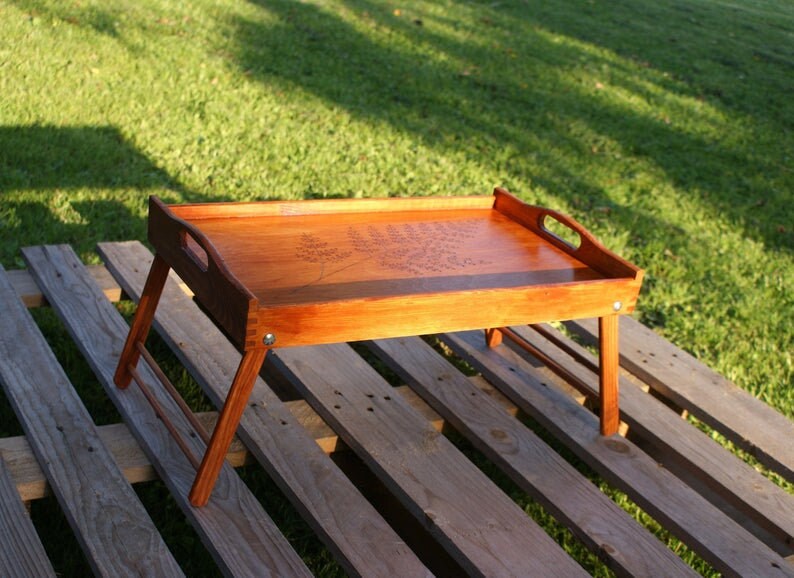 Breakfast tray with legs wooden tray bed tray bed table laptop Etsy