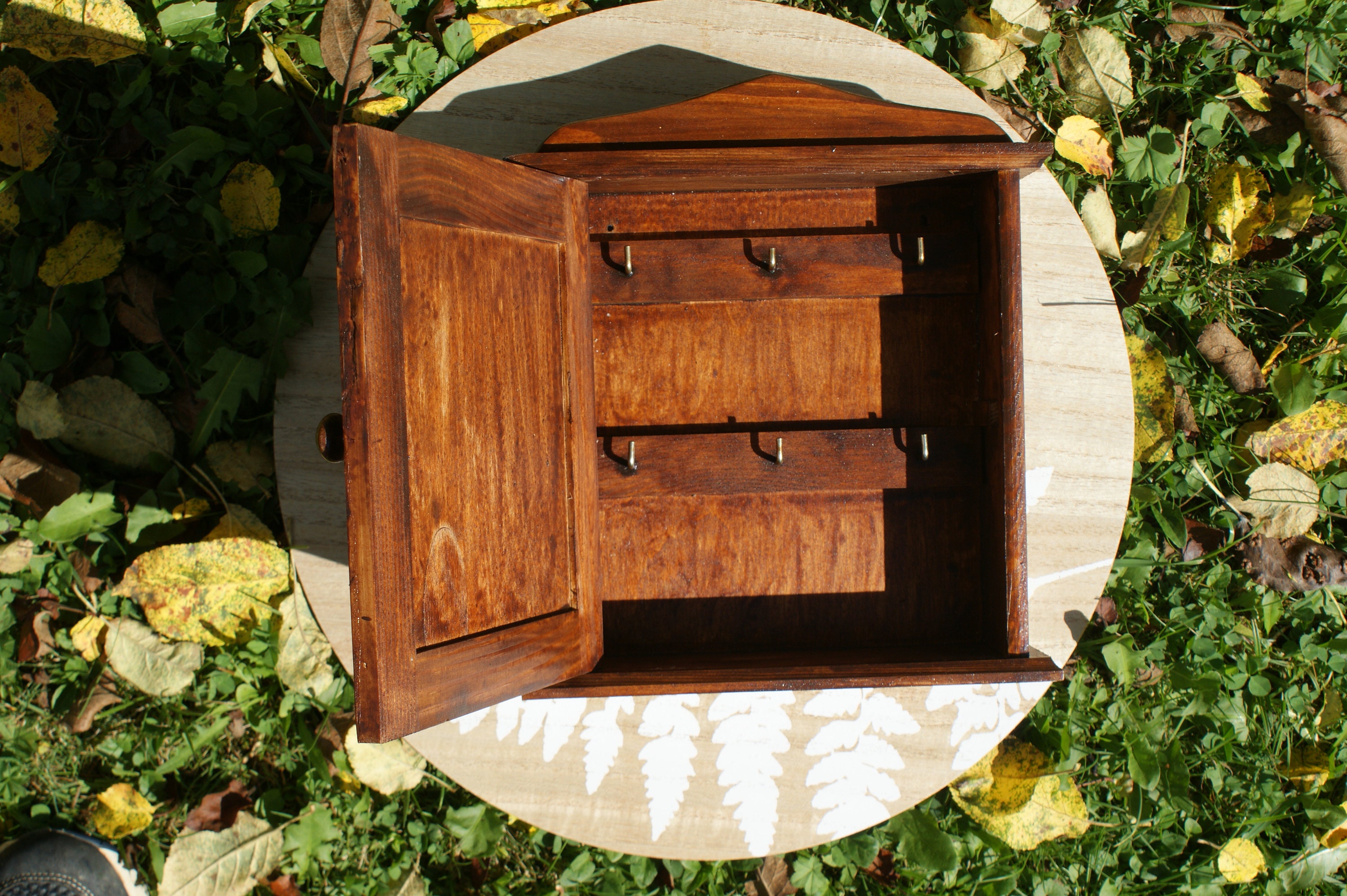 Key Box Rustic Wooden Key Box, Rustic Key Box, Forest Key Hanger, Decoupage Key Box ...