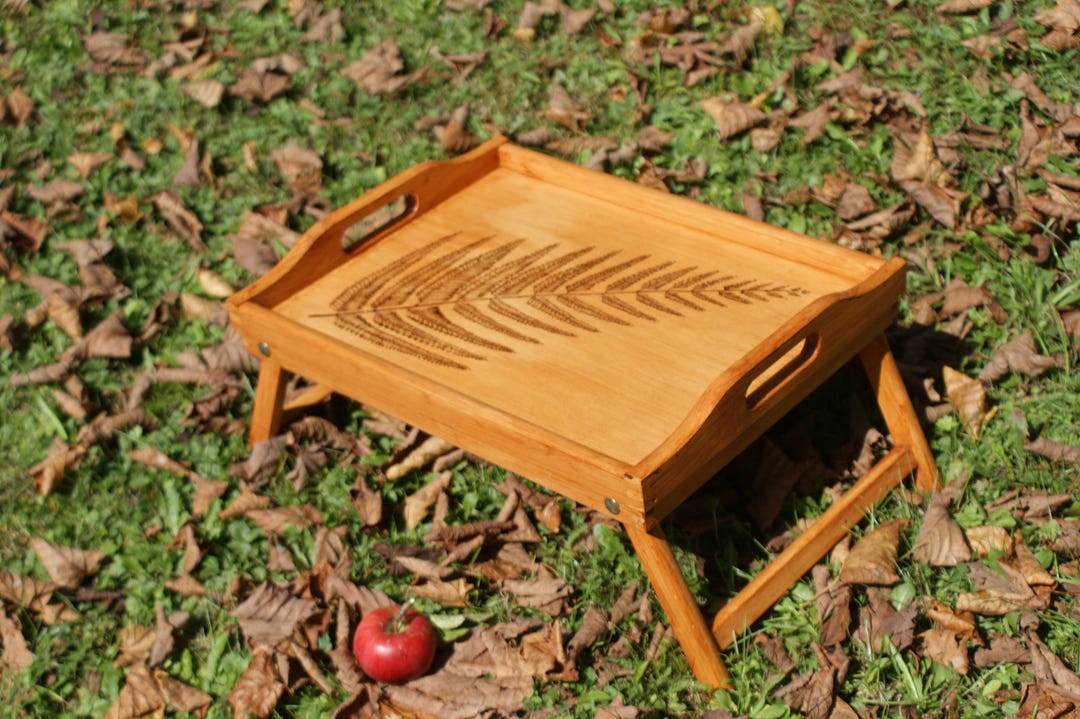 Rustic Breakfast Tray, Rustic Bed Tray, Rustic Wooden Bed Table, Wooden ...