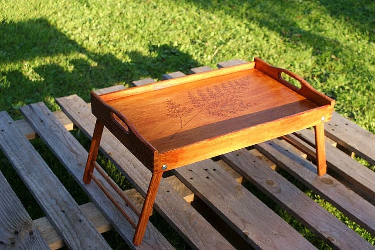 Breakfast Tray With Legs, Wooden Tray, Bed Tray, Bed Table, Laptop Tray