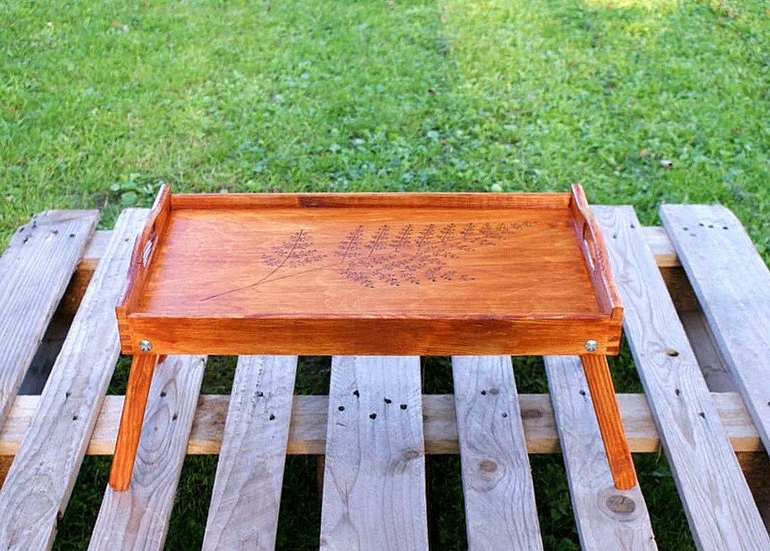 Breakfast Tray With Legs, Wooden Tray, Bed Tray, Bed Table, Laptop Tray