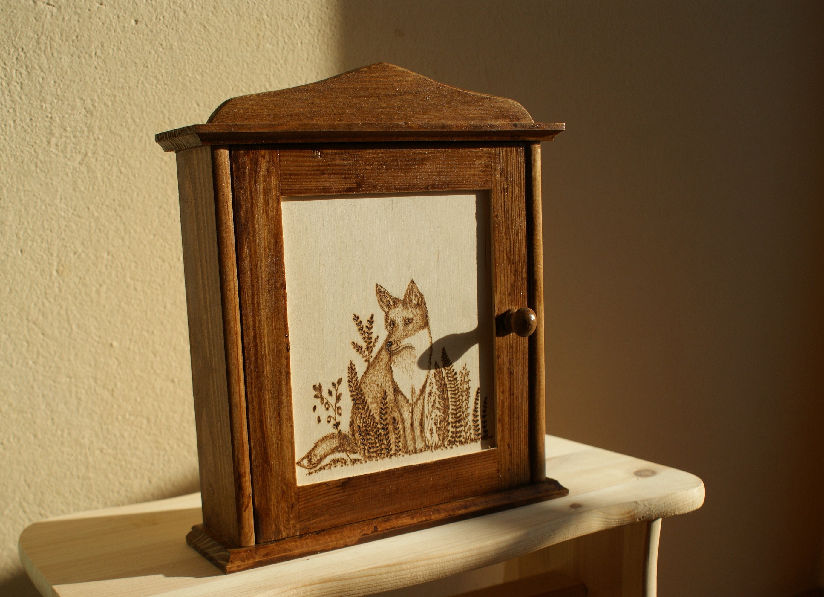 Wooden Key Box Wooden Key Organizer Rustic Key Box Key Hanger Etsy