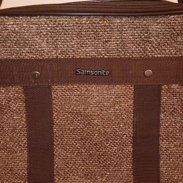 Vintage - SAMSONITE - BROWN TWEED - Carry-On Luggage Shoulder Bag