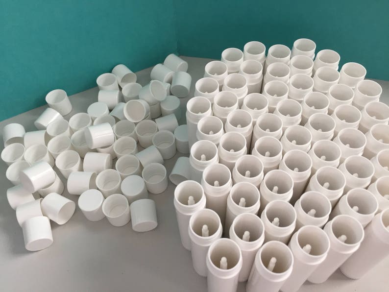 50 Lip-Balm Lipstick Tubes Containers New White 316 Oz 5.5 ml