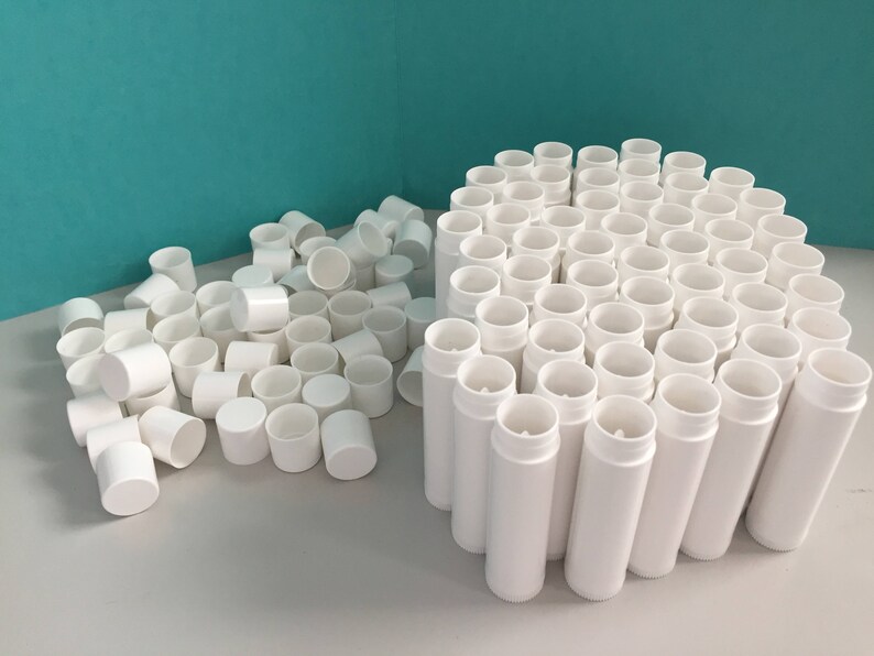 50 Lip-Balm Lipstick Tubes Containers New White 316 Oz 5.5 ml