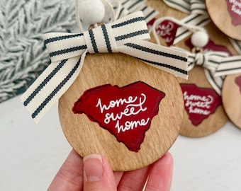 South Carolina Handpainted Ornament, Christmas Gift
