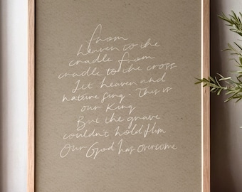 Manger Throne Lyrics, Phil Wickam: Minimalist Christmas Wall Art (Digital Download)