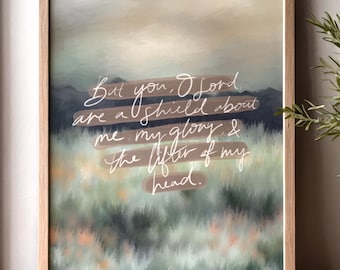 Psalm 3 Christian Wall Art: Scripture Wall Decor (Digital Download)