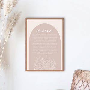 Psalm 23 Neutral Blumenschrift Wandkunst | House Warming Geschenk | Sofortdownload | Druckbar | 8X10, 11X14