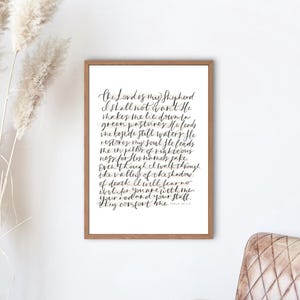 Psalm 23 House Warming Print, Christliche Wand Kunst Aquarell Original | Digitales Aquarell | Druckbar | 16X20, 18X24, 22X28, 24X36