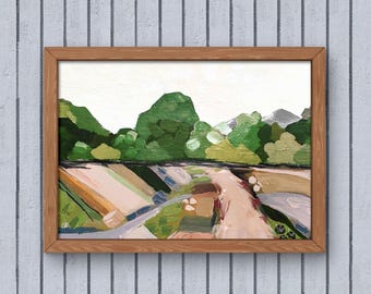 Printable Modern Neutral Landscape Print, Thick Stroke Acrylic Art, Hand Painted (Digital Download)
