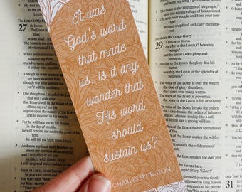 Floral Bible Bookmark: Spurgeon Quote, Scripture Gift