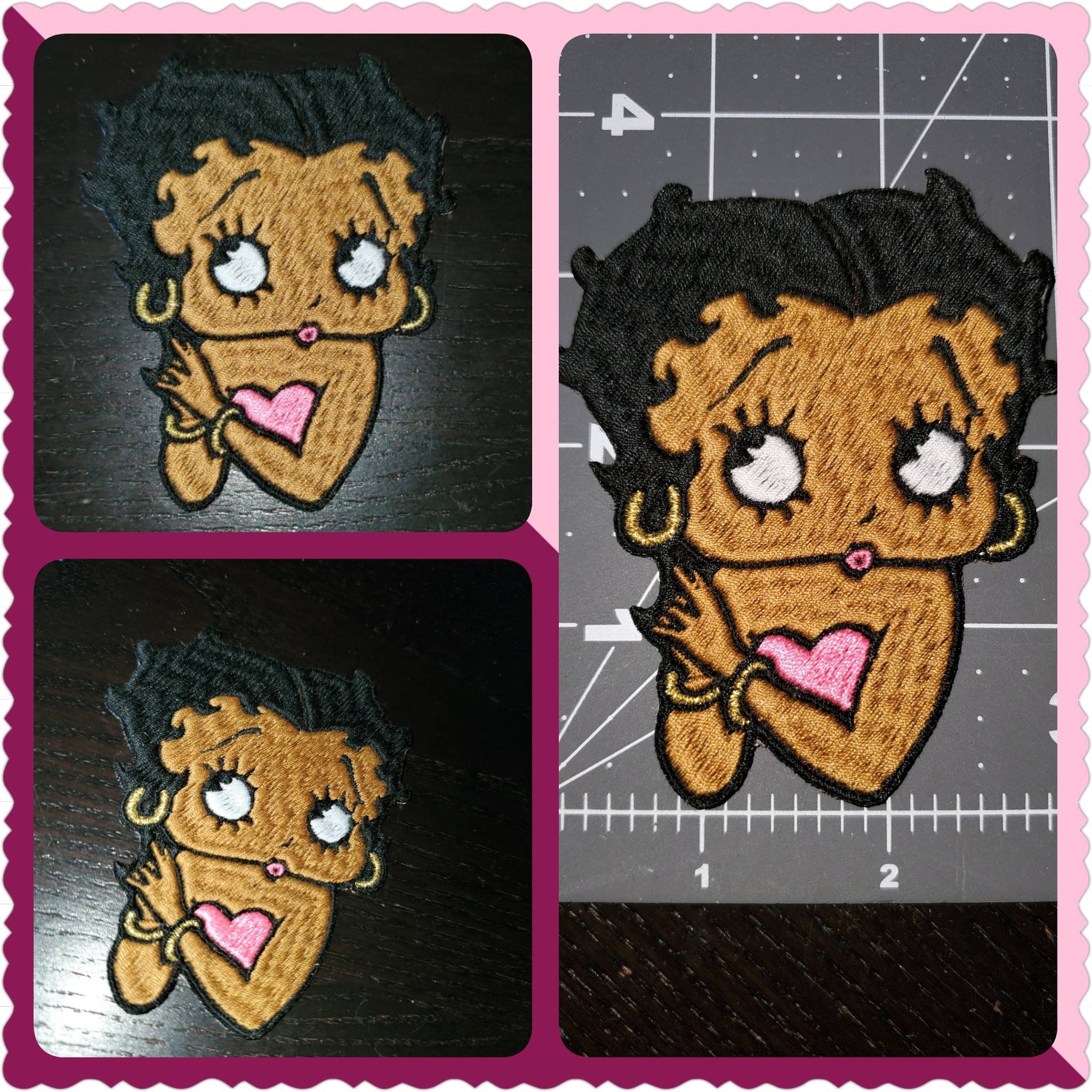 Patch betty boop 11cm ecusson applique thermocollant couture