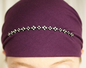 Head SCARF-w/ Delicate Rhinestones,Sparkle Scarves,Fashionable Scarves,Cancer Scarves,Alopecia,Chemo,Bandana Headcovering,Hair Loss