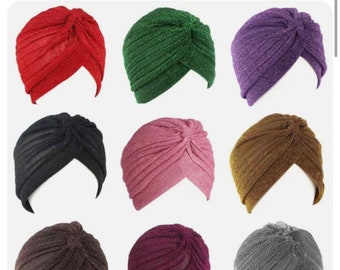 Glitter Turban,Fashionable Head Scarves, Fashionable Caps,Cancer Scarves,Cancer Caps,Alopecia,Chemo,Slouchy Cap,Hair Loss,