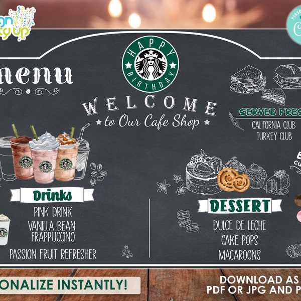 Starbucks Menü-Kaffee-Brett - Café-Shop-Menü-Brett - Poster 36"x60"