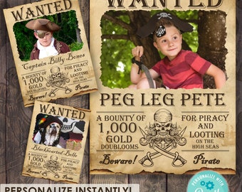 WANTED Pirate Poster - 8.5&quot; x11&quot;,  11&quot;x17&quot; and 18&quot; x24&quot;