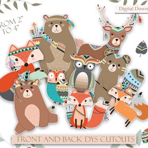 Forest Animals Front and Back Cutouts - 8-1/2&quot; x 11&quot;  3 Sheets (PDFs)