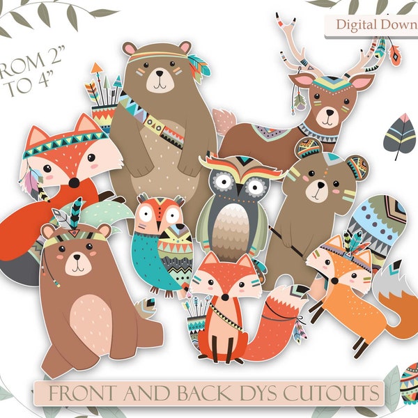 Forest Animals Front and Back Cutouts - 8-1/2" x 11"  3 Sheets (PDFs)