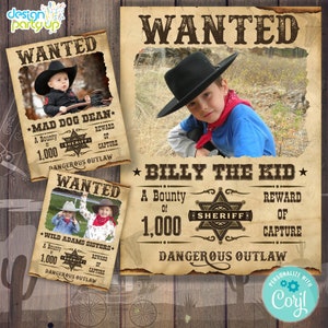 WANTED Cowboy Poster - 8.5" x11",  11"x17" and 18" x24"