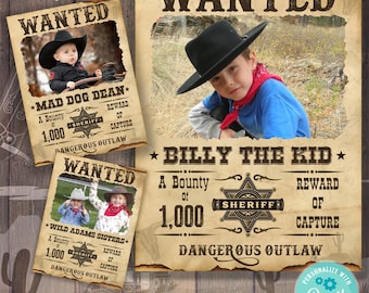 WANTED Cowboy Poster - 8.5" x11",  11"x17" and 18" x24"