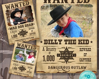WANTED Cowboy Poster - 8.5&quot; x11&quot;,  11&quot;x17&quot; and 18&quot; x24&quot;