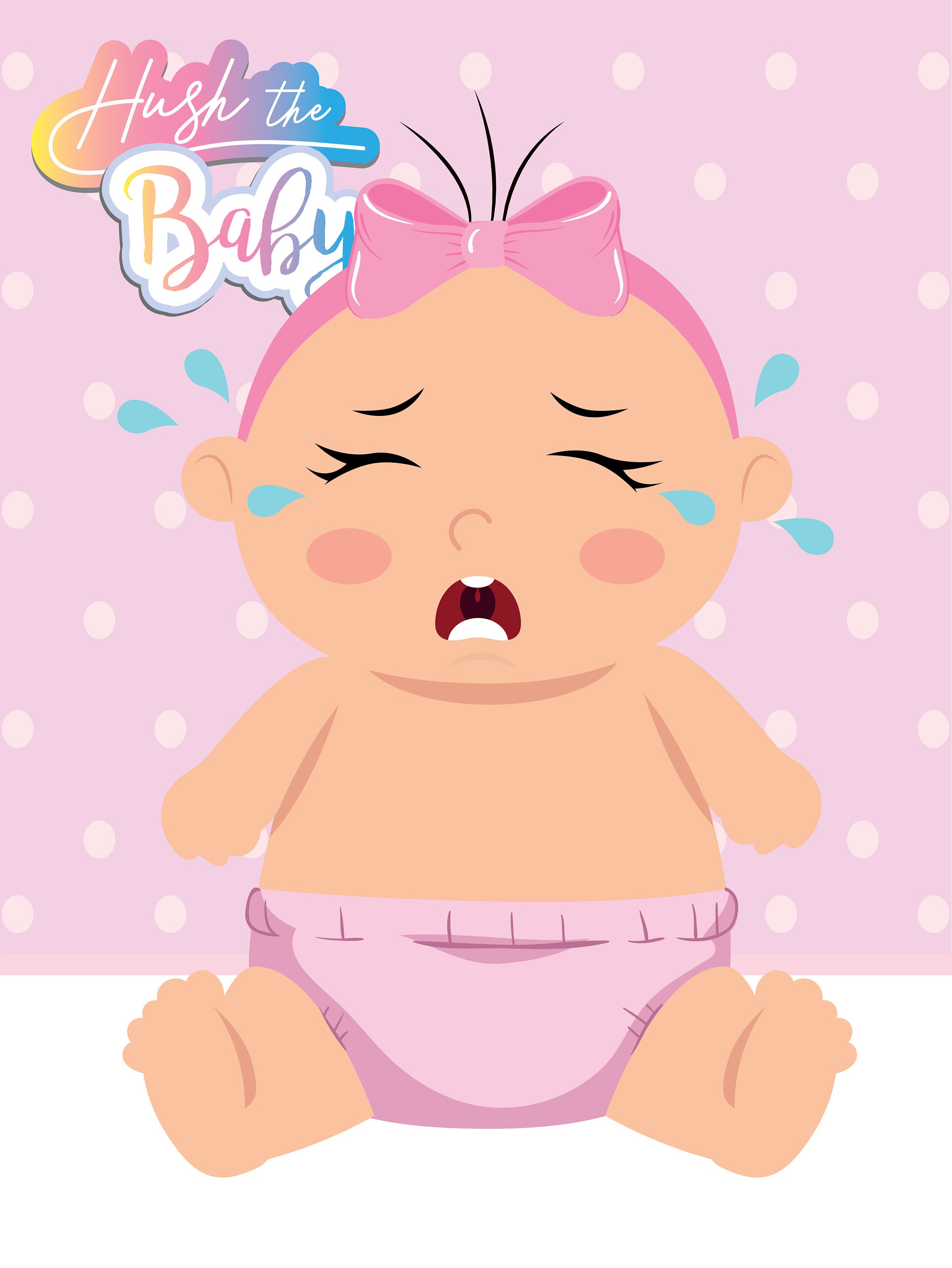 Pin the Pacifier on the Crying Baby Game Poster Etsy
