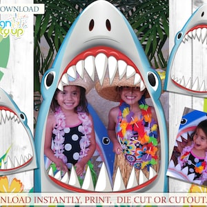 Shark Photo Booth Prop Pool Party Photo Prop 2'x3' and 3'x5