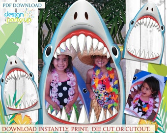Shark Photo Booth Prop - Pool Party Photo Prop - 2'x3' and 3'x5
