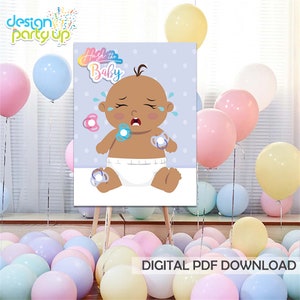 Pin the Schnuller auf dem Crying Baby Game Poster