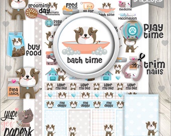 Dog Grooming Planner StickersDog Bath Pet Care Icon Functional Stickers
