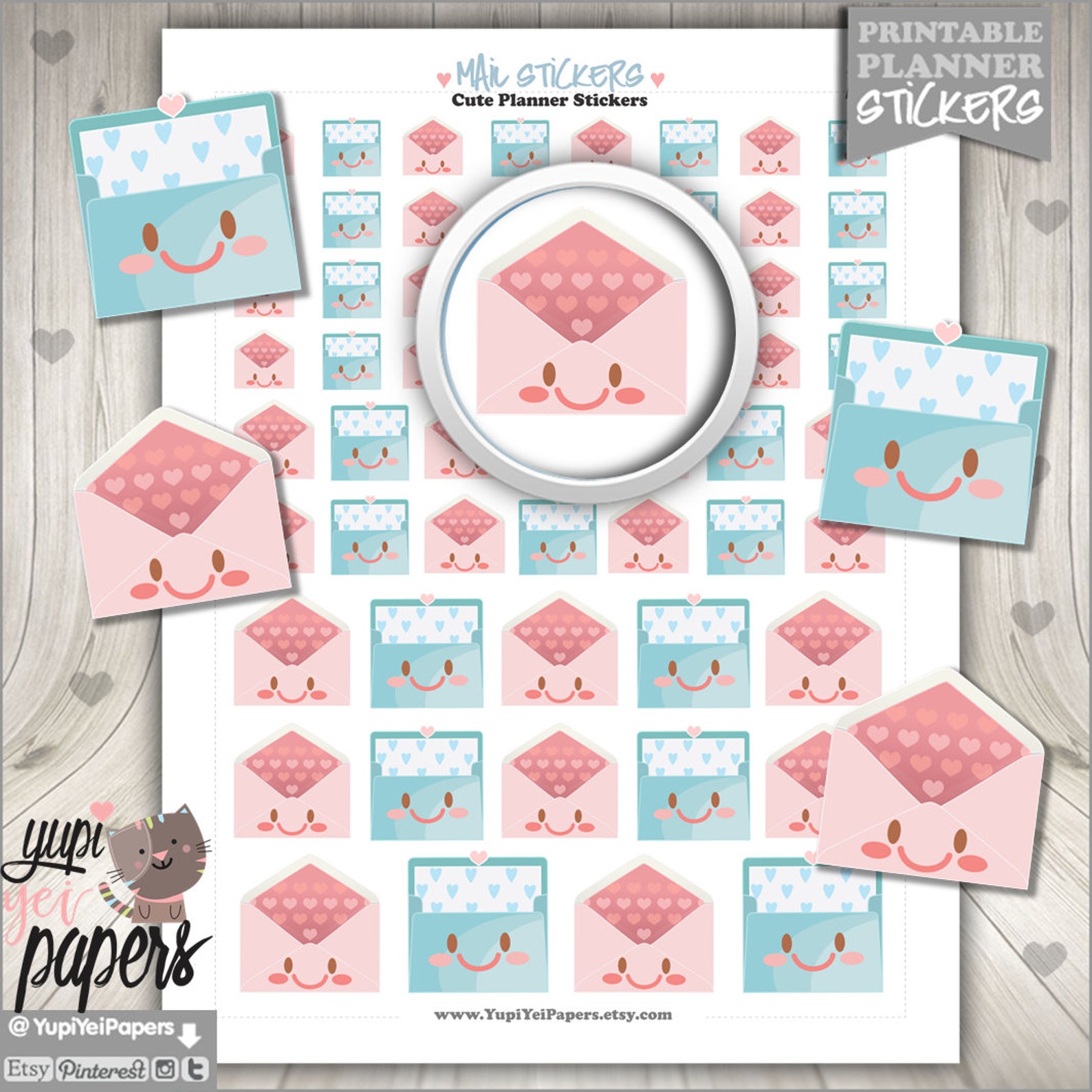 Mail Stickers Planner Stickers Delivery Stickers Envelope Etsy