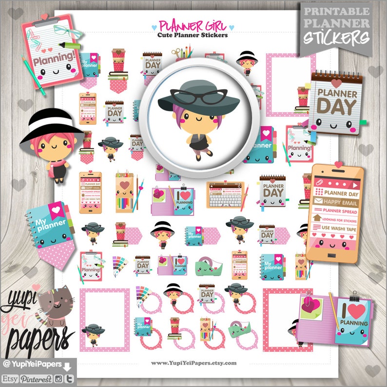 Planner Girl Stickers Planner Stickers Planner Girl Planner Etsy