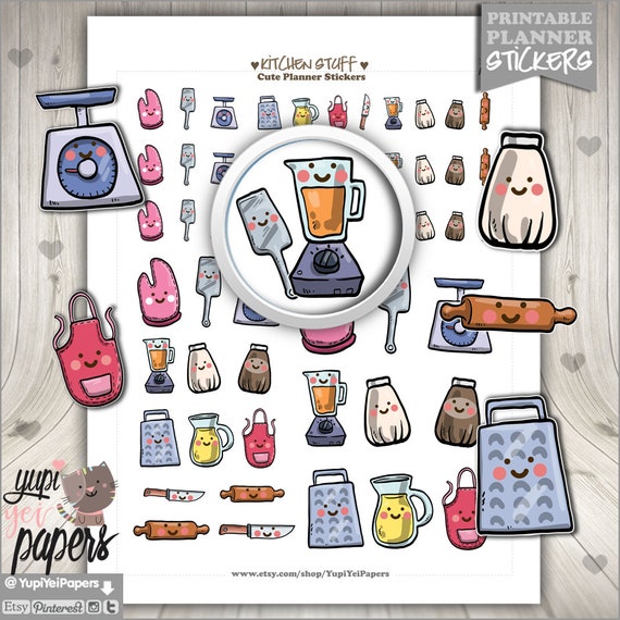 Kitchen Stickers Kitchen Stuff Stickers Baking Stickers Etsy