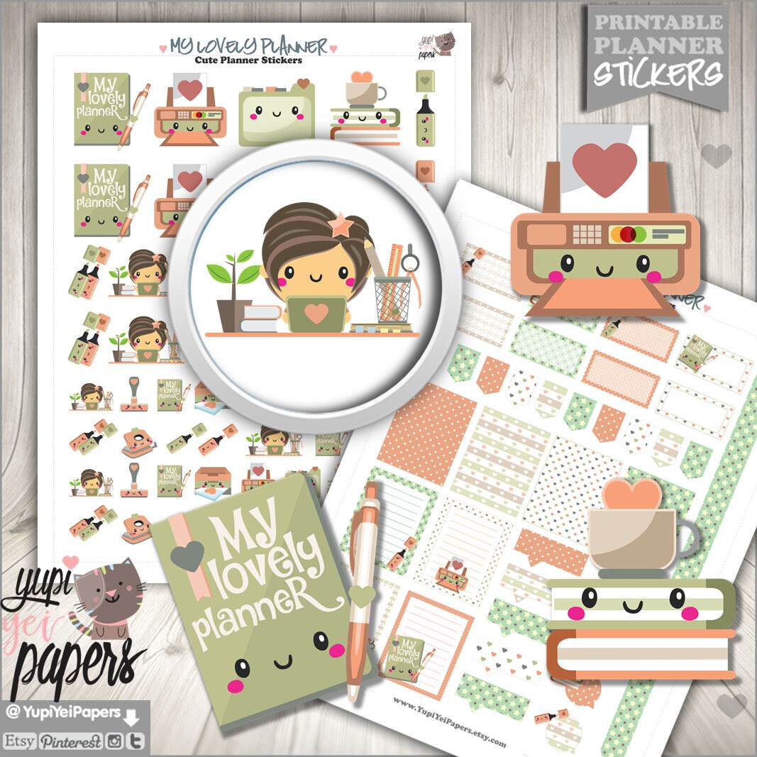 Planner Girl Stickers Planner Stickers Printable Planner Etsy