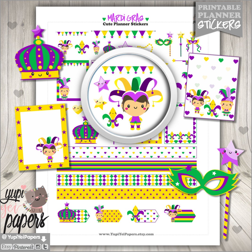2 inch mardi gras stickers