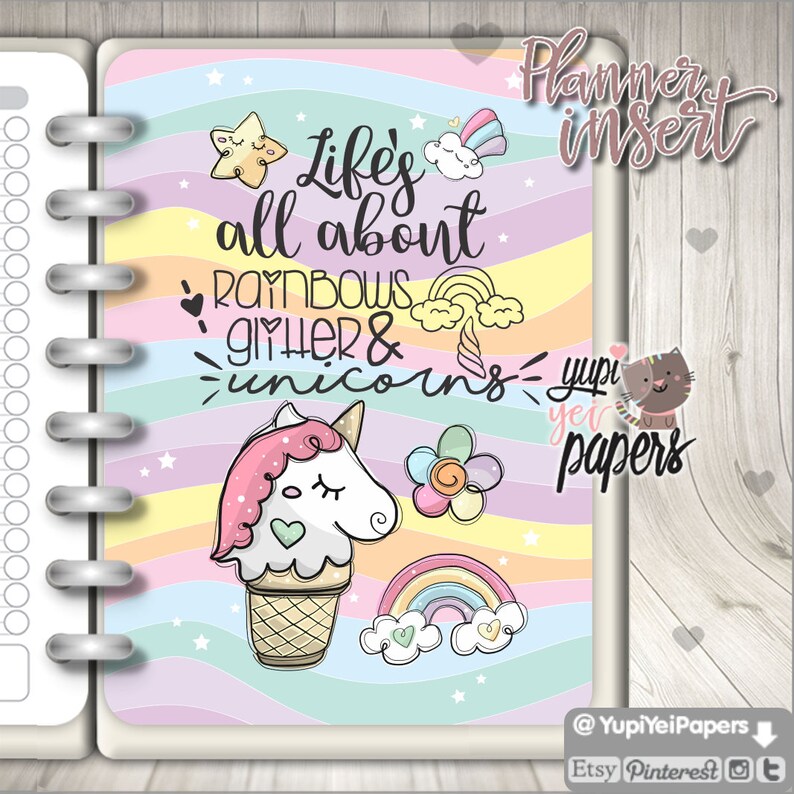 Unicorn Planner Insert Printable Planner Insert Life is All Etsy