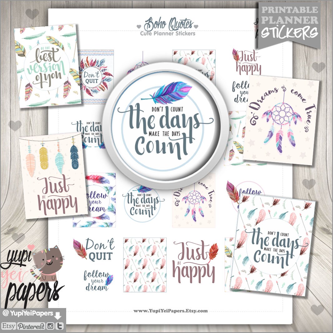 Quote Stickers, Planner Stickers, Printable Planner Stickers, Life St…