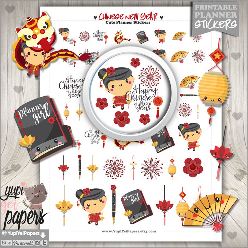 chinese new year stickers etsy