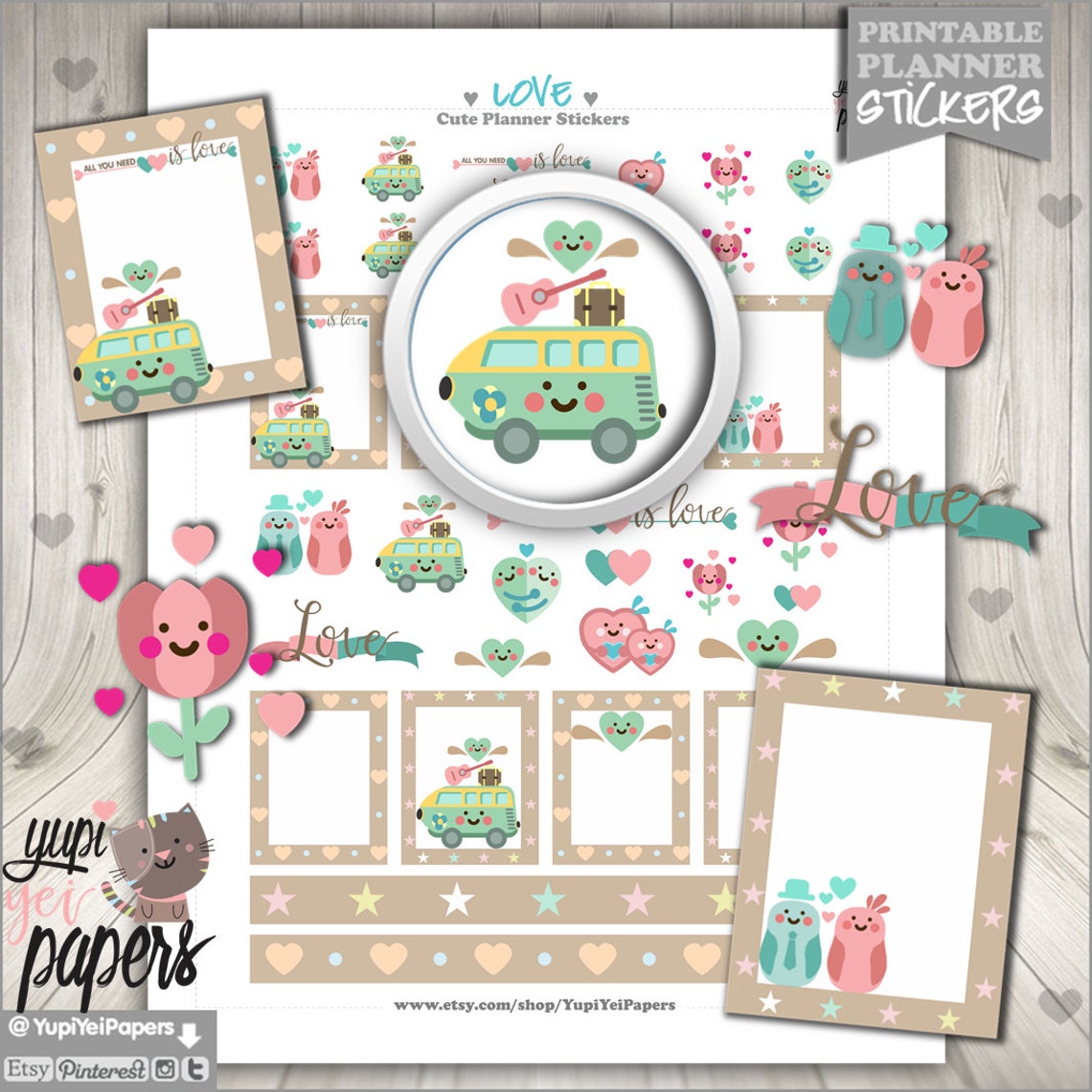 Love Stickers Date Planner Stickers Planner Accesories Etsy Espa a