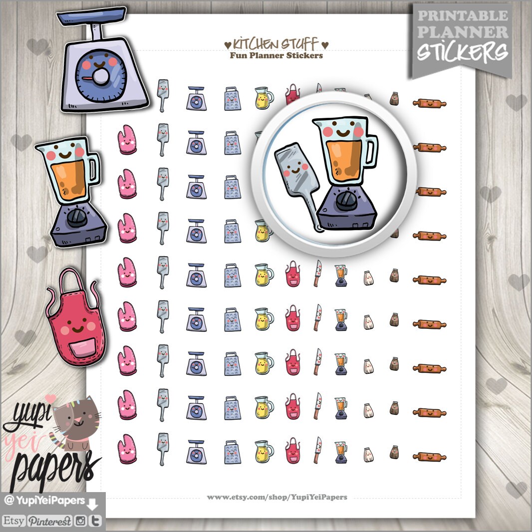 Kitchen Stickers Kitchen Stuff Stickers Baking Stickers Etsy