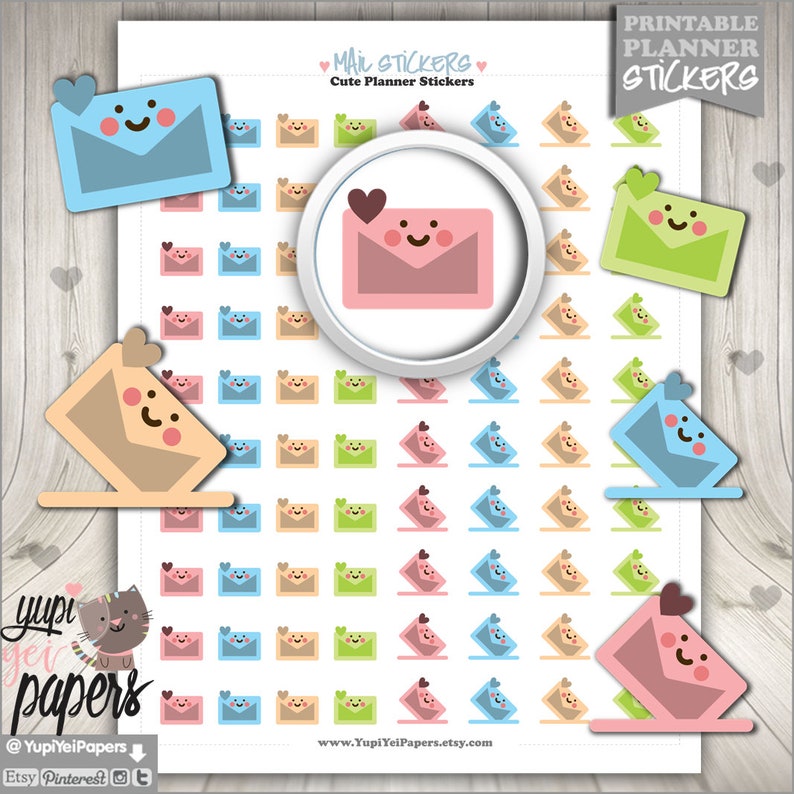 Mail Stickers Planner Stickers Delivery Stickers Envelope Etsy