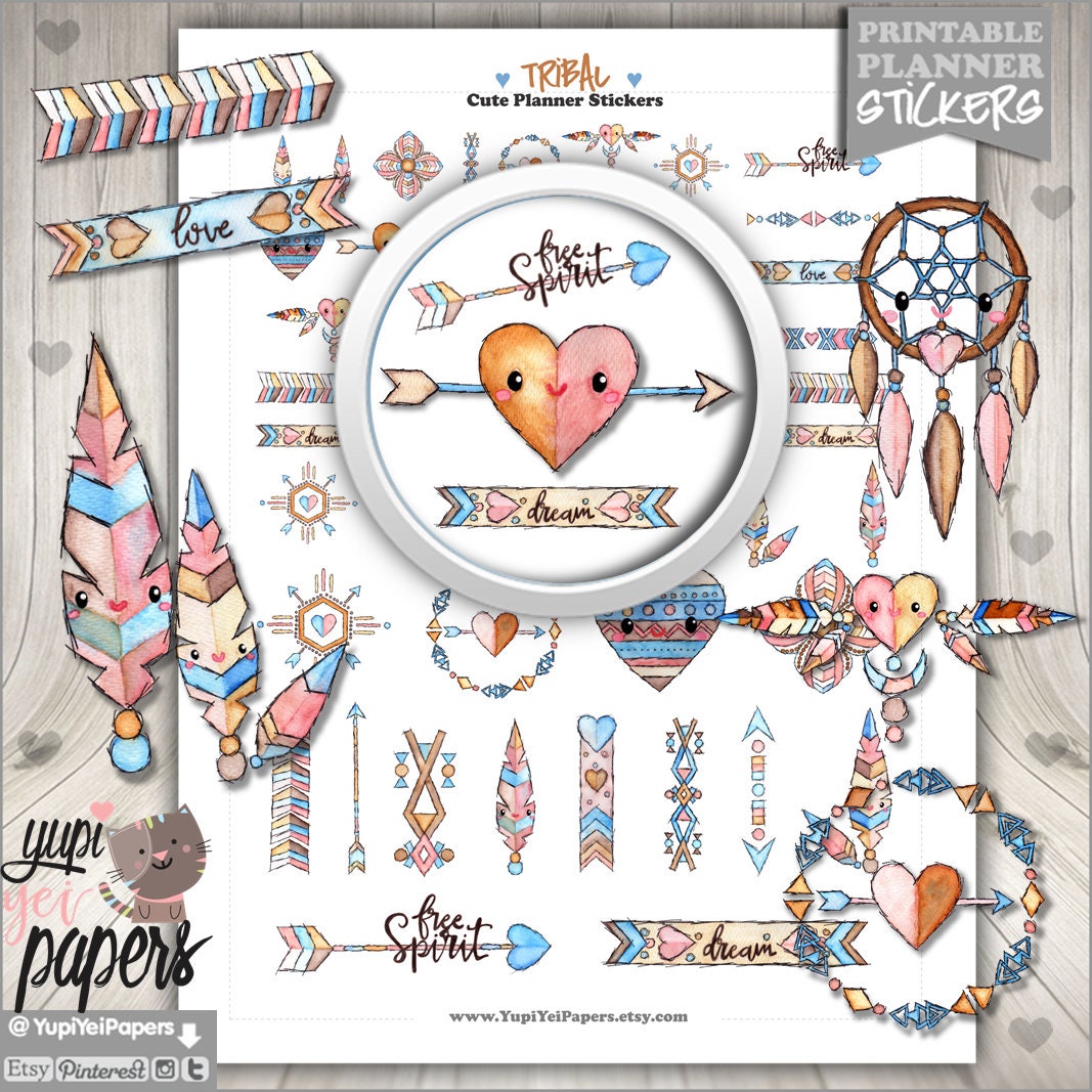 Tribal Stickers Planner Stickers Tribal Planner Stickers Etsy