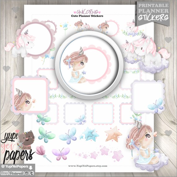 unicorn stickers digital stickers stickers sheet stickers planner girl stickers animal stickers printable planner stickers stickers