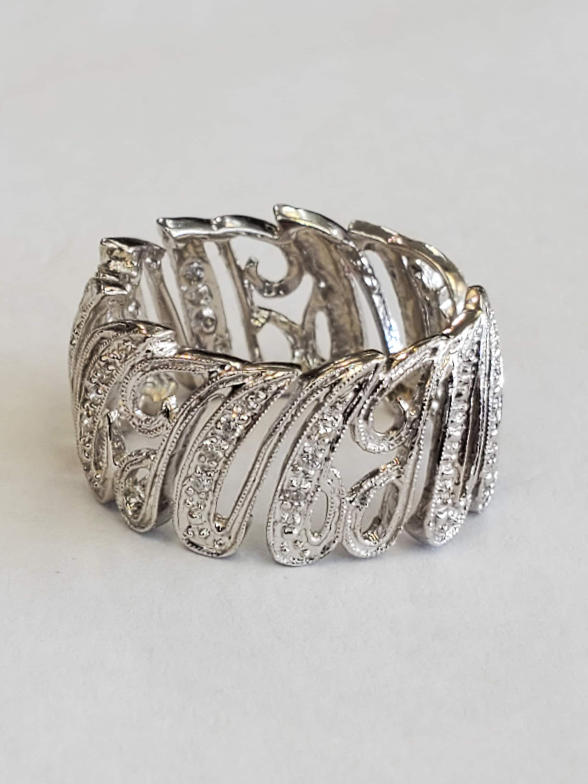 Product Image for JM MJ J M Monogram Initial Name diamond eternity band ring 14k white gold sizeable