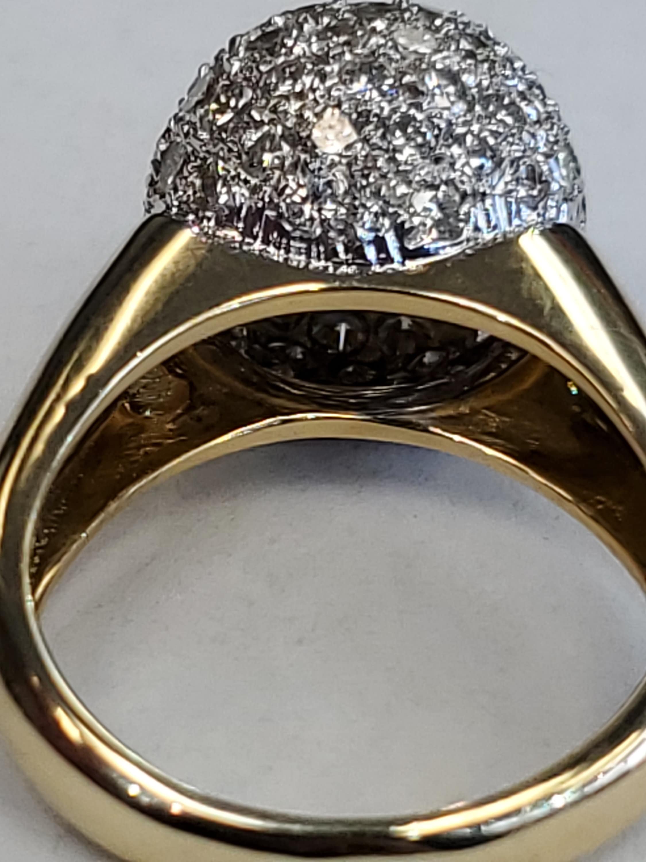 Product Image for Diamond Moon Ring 3.5cttw Pave in 18k yellow gold size 8