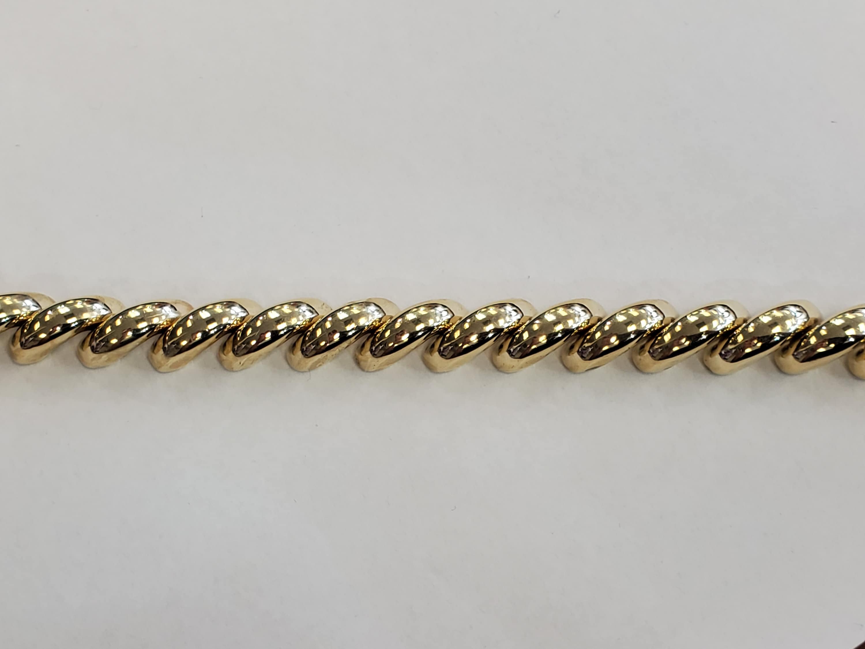 San Marco Macaroni Bracelet 14k Yellow gold 7&quot; 11mm