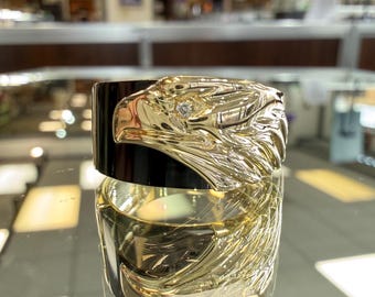 Eagle Head Onyx Ring