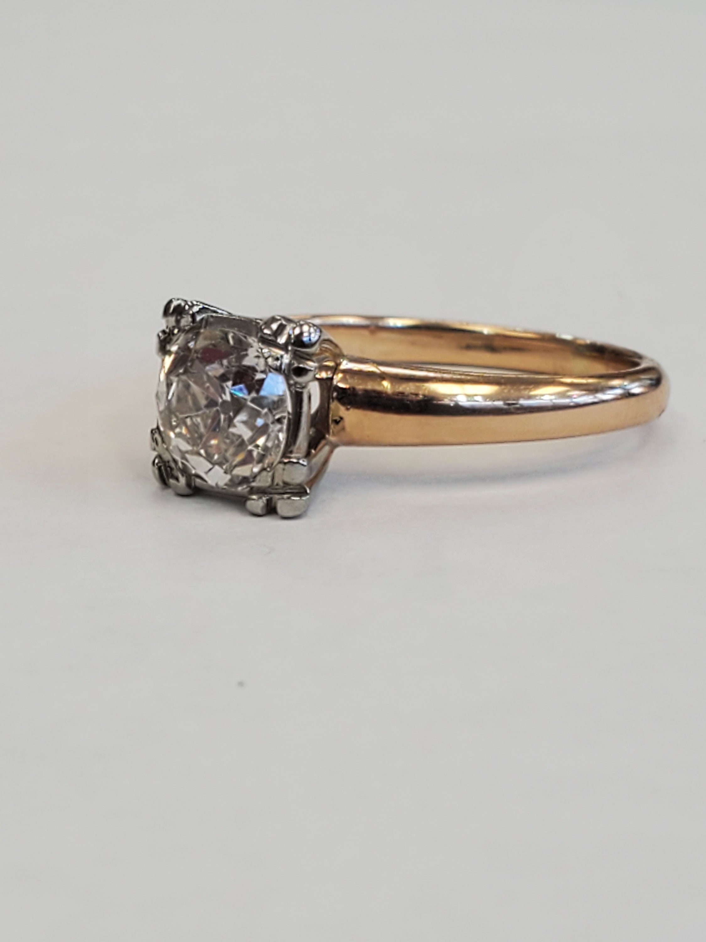 Product Image for Old European Cut .75ct Solitaire 14k Yellow Gold Engagement Ring Size 5